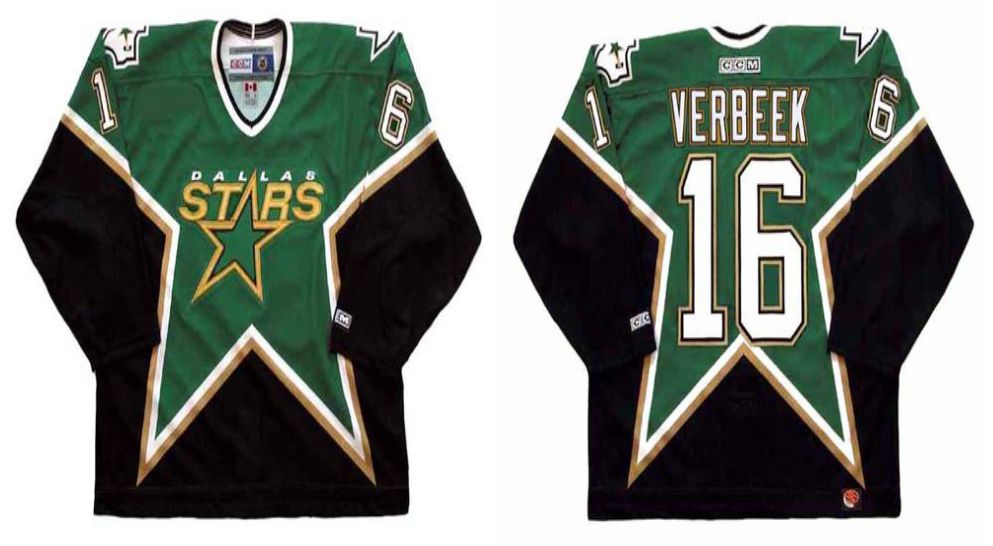 2019 Men Dallas Stars 16 Verbeek Black CCM NHL jerseys